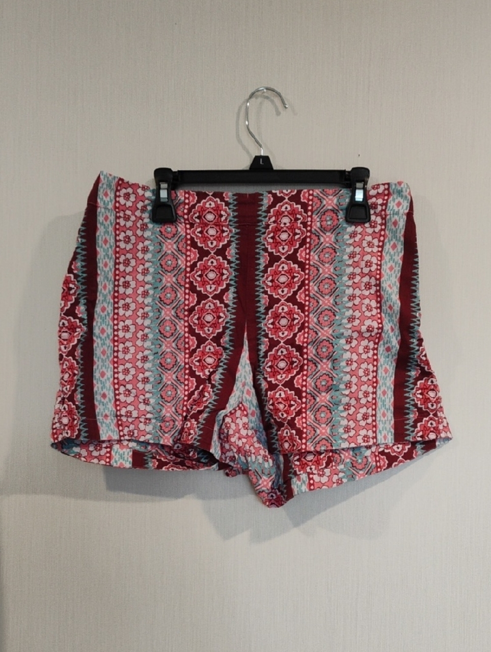 Hollister Red and Teal Patterned Women’s Shorts